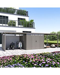 Rockford Lagos 300 metalen tuinhuis met 2x overkapping en 1x wandenset
