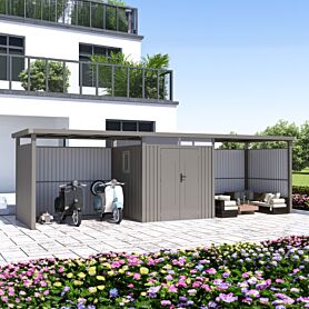 Rockford Lagos 100 metalen tuinhuis met 2x overkapping en 2x wandenset